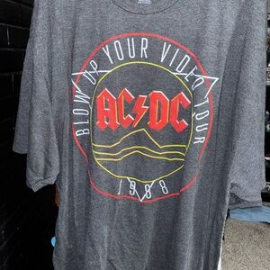 AC/DC Blow Up Your Video Tour 1988 Gray T-Shirt